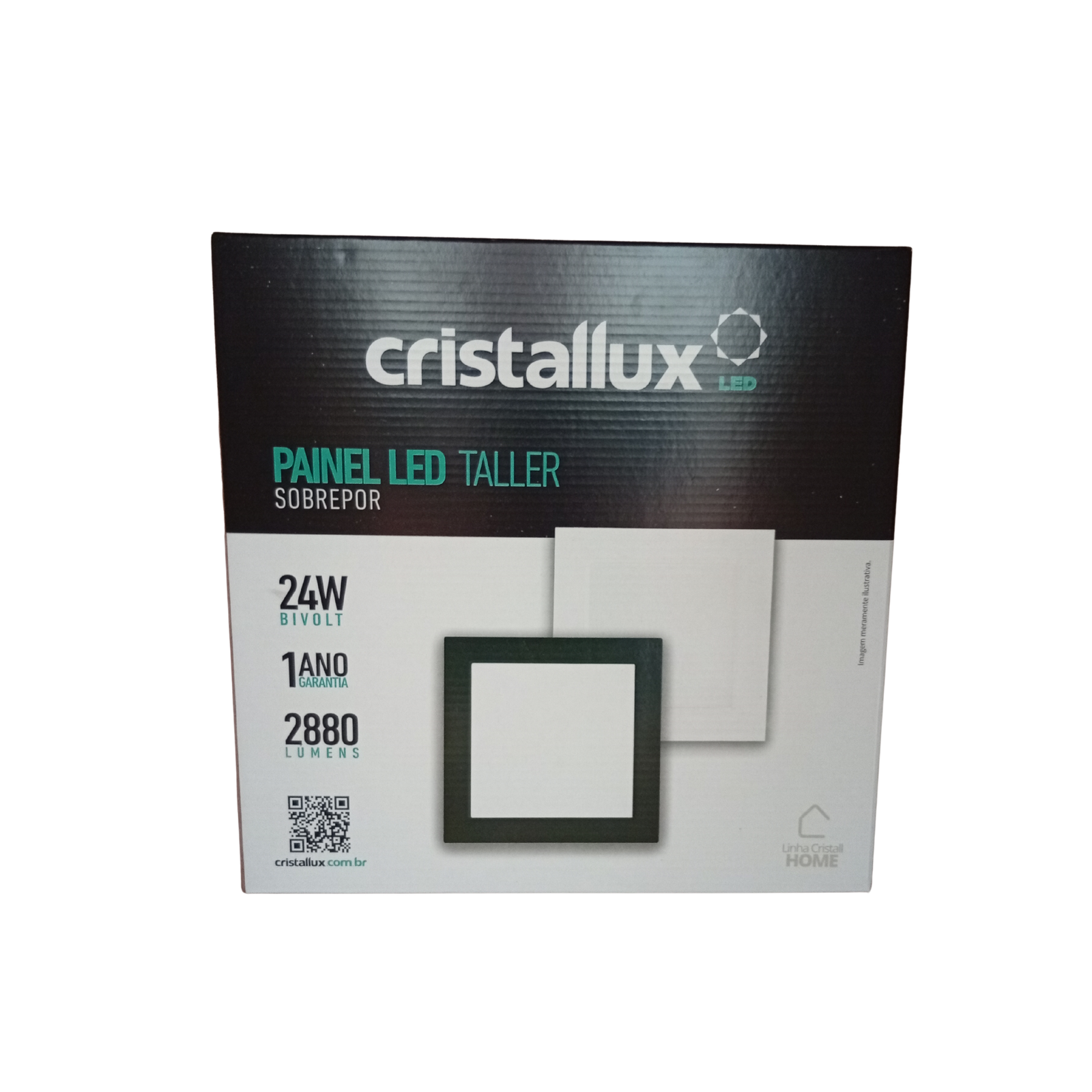 PLAFON LED SOBREPOR QUADRADO 24W 6500K 2880lm 30cm ABS DI-CRISTALLUX
