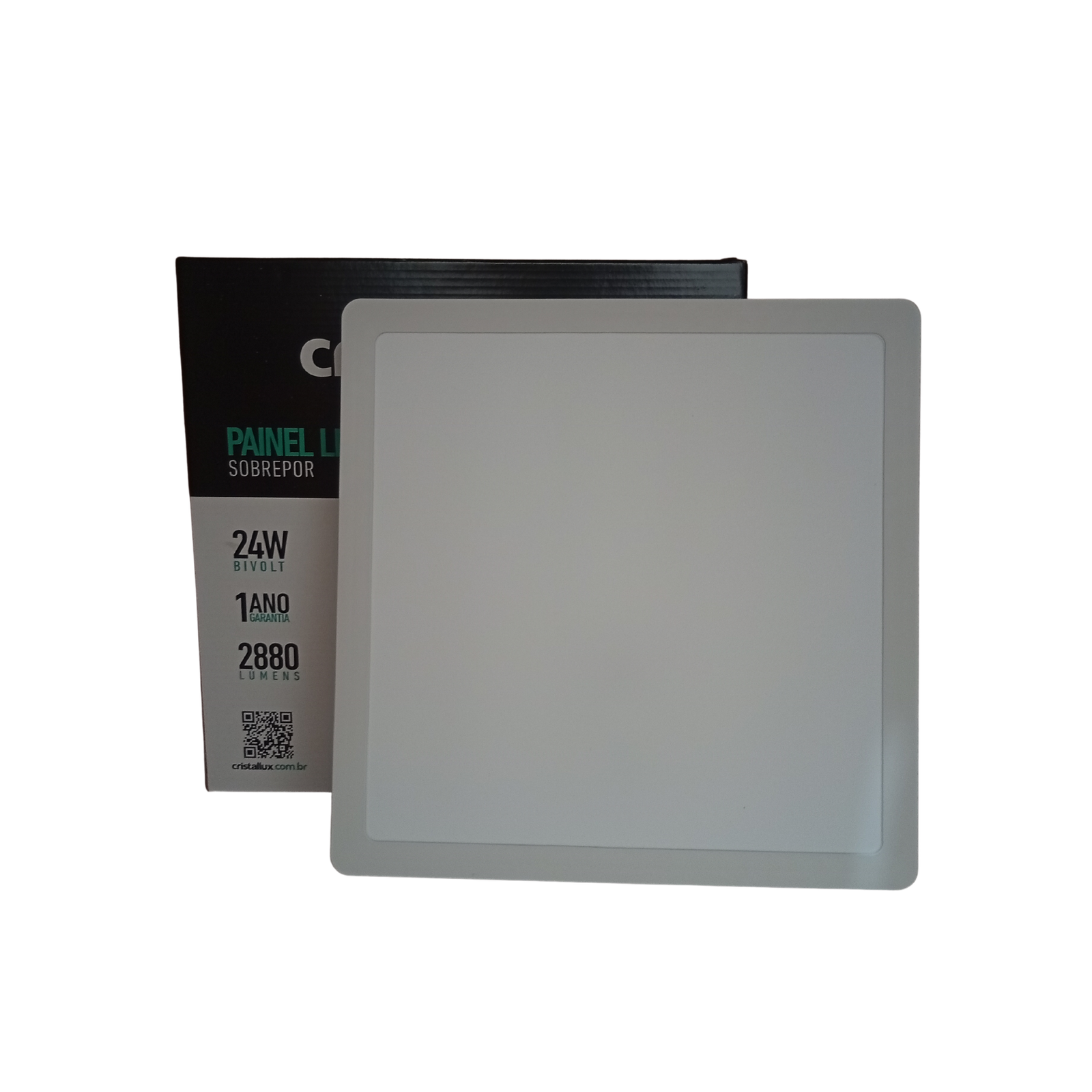 PLAFON LED SOBREPOR QUADRADO 24W 6500K 2880lm 30cm ABS DI-CRISTALLUX - Imagem 3