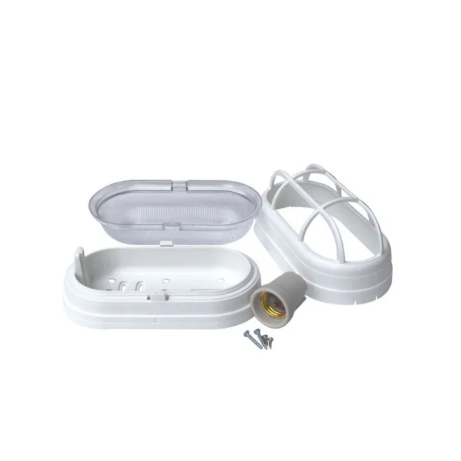 LUMINÁRIA ARANDELA TARTARUGA OPL EXTERNA COM GRADE E27 BRANCA - Imagem 3