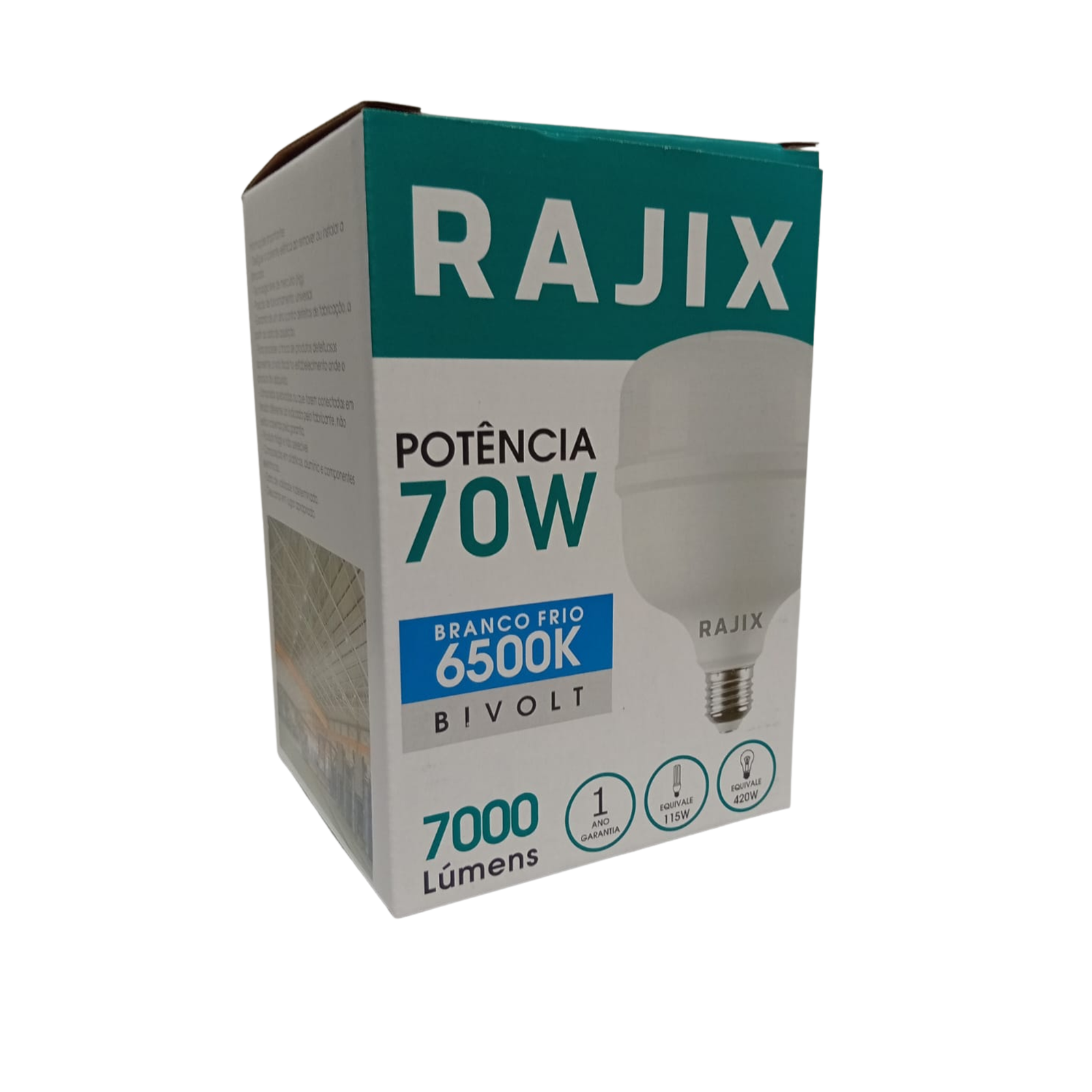 LAMPADA LED ALTA POTENCIA 70W BIVOLT 6500K E27 - RAJIX
