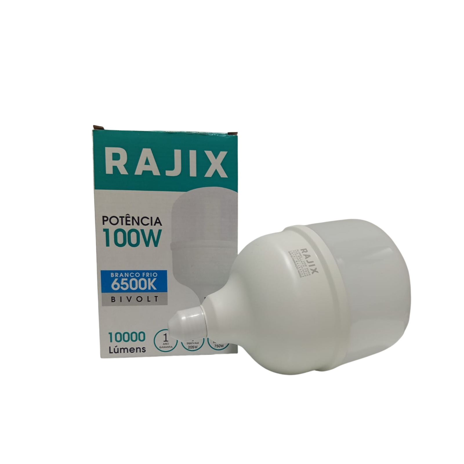 LAMPADA LED ALTA POTENCIA 100W BIVOLT 6500K E27 - RAJIX - Imagem 3