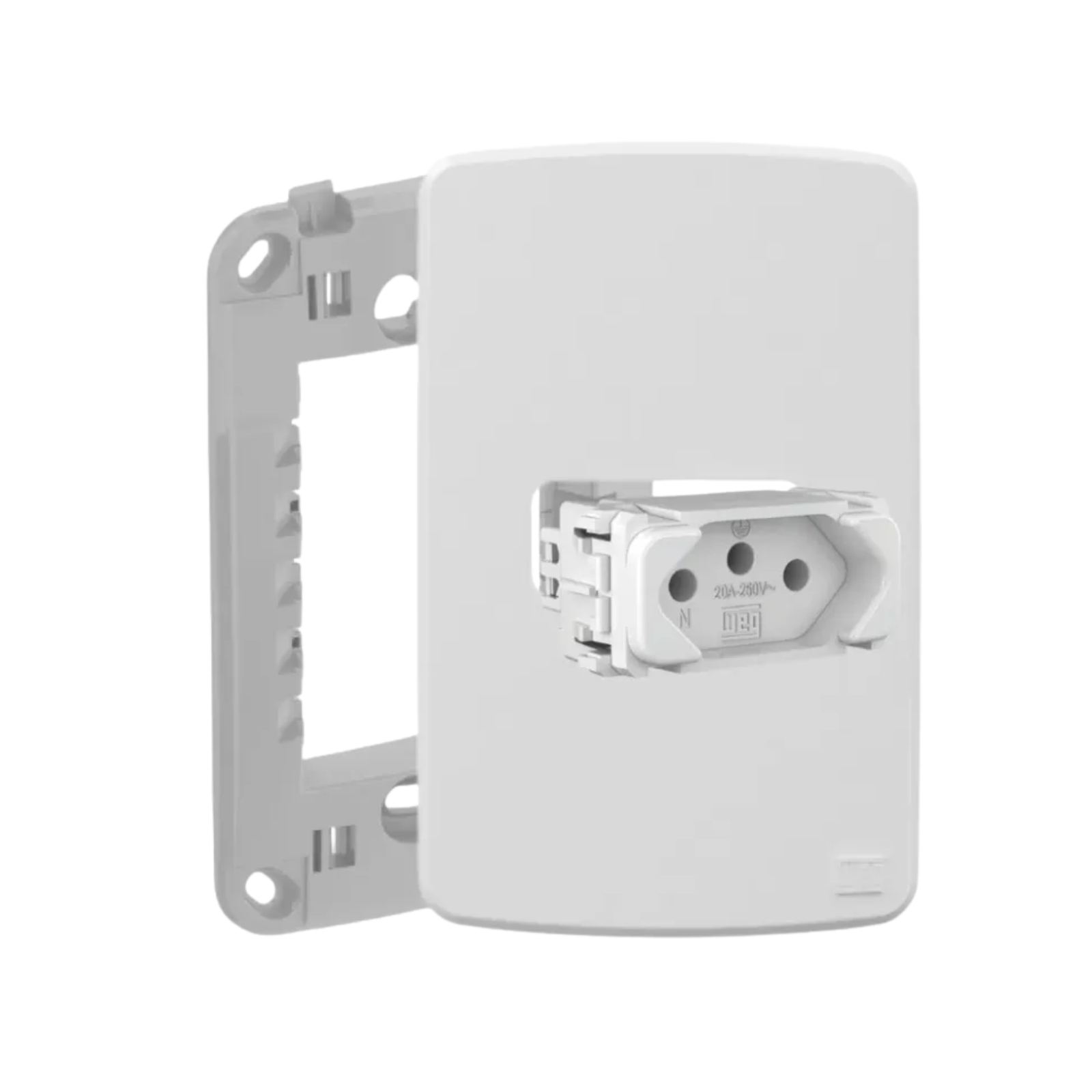 CONJUNTO 1 TOMADA 2P+T 20A 250V COMPOSÉ BRANCO - WEG - Imagem 2