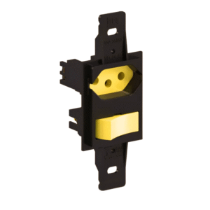 1 INTERRUPTOR SIMPLES + 1 TOMADA 2P+T 10A 250V KLIN PADRÃO PRETO E AMARELO - WEG