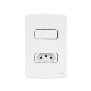 CONJUNTO 1 INTERRUPTOR SIMPLES + 1 TOMADA 2P+T 10A 250V COMPOSÉ BRANCO - WEG