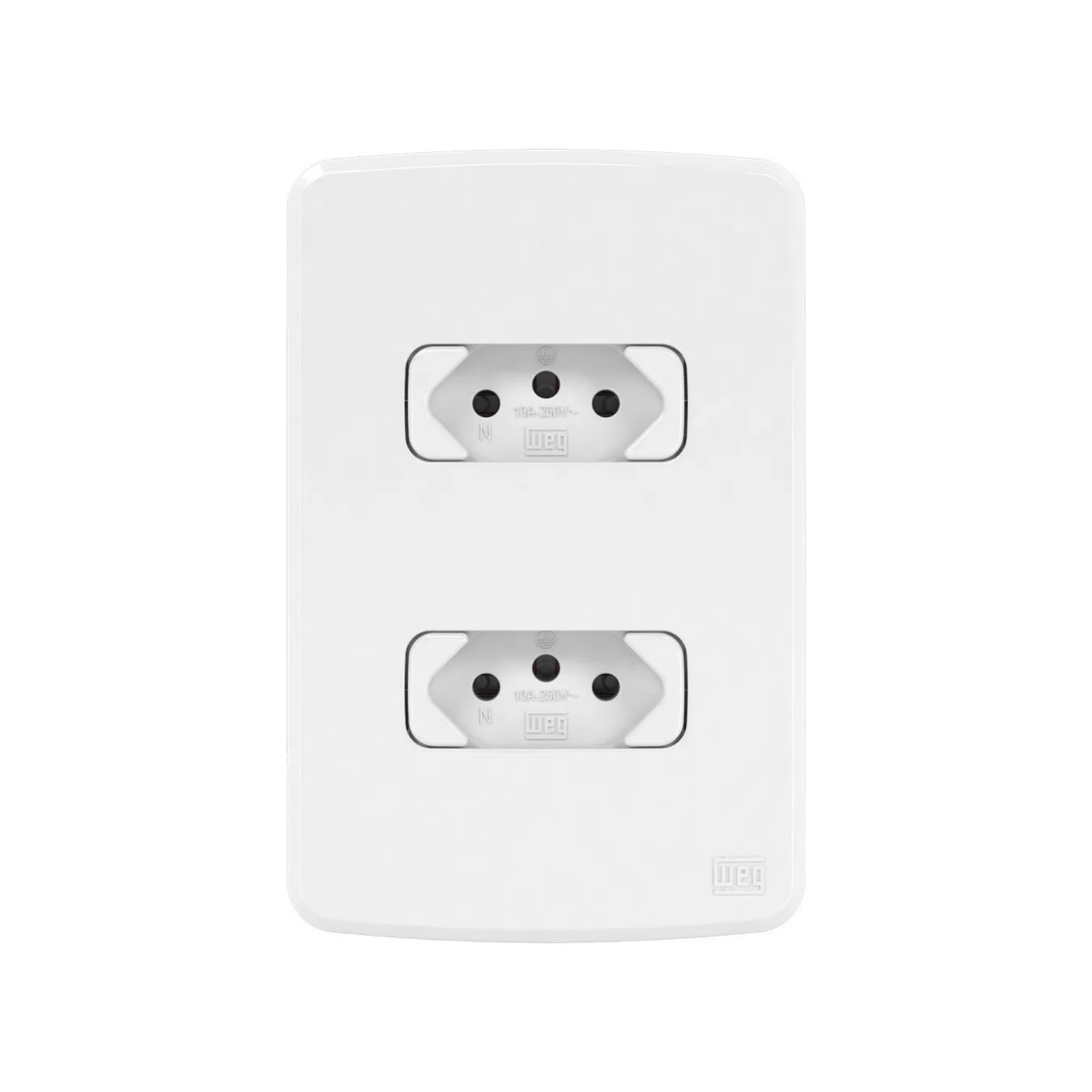 CONJUNTO TOMADA DUPLA 2P+T 10A 250V COMPOSÉ BRANCO - WEG
