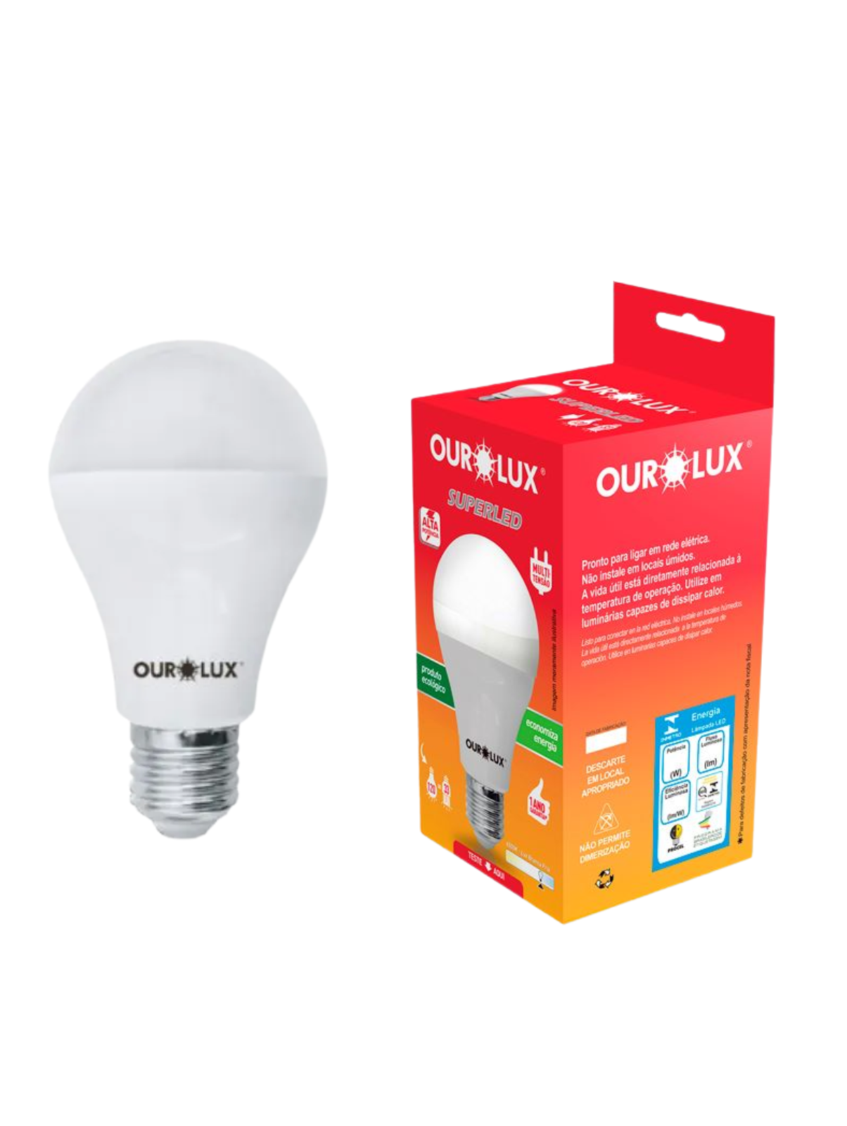 LÂMPADA BULBO 15W BIVOLT 6500K – OUROLUX