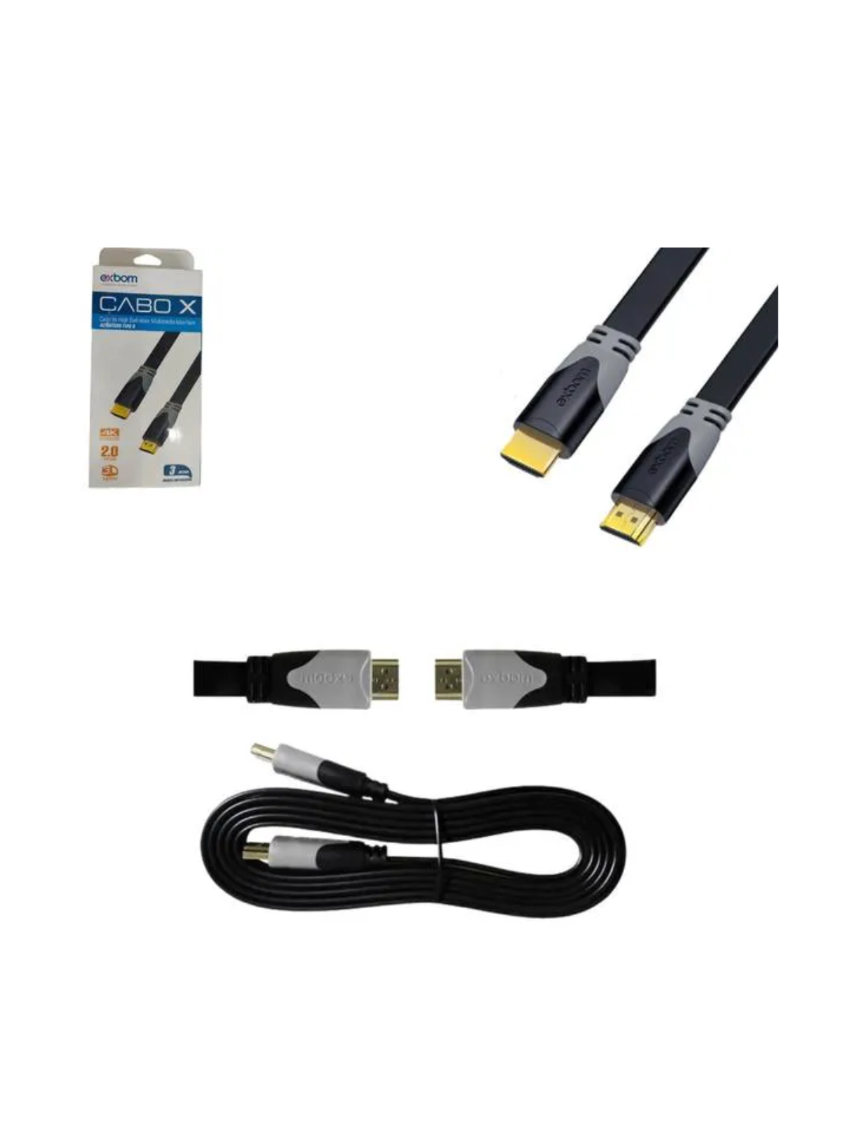 CABO HDMI 3M 4K 3D 2.0 ACHATADO – EXBOM - Imagem 2