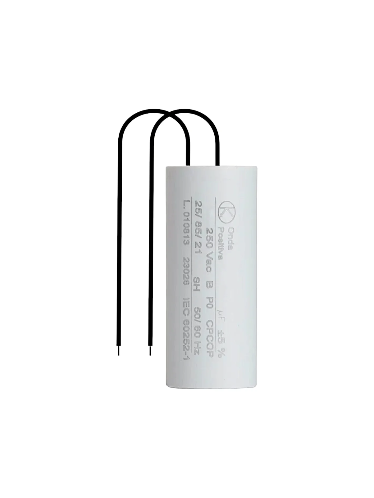 CAPACITOR PARA VENTILADOR 4µF 250V 2 FIOS – ONDA POSITIVA