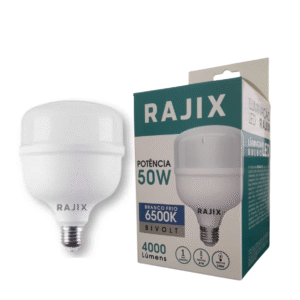 LÂMPADA LED ALTA POTÊNCIA 50W T90 BIVOLT 6500K E27 – RAJIX