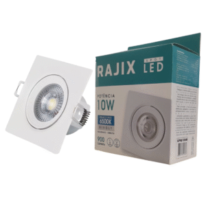 SPOT LED 10W QUADRADO 6500K BIVOLT – BRANCO – RAJIX