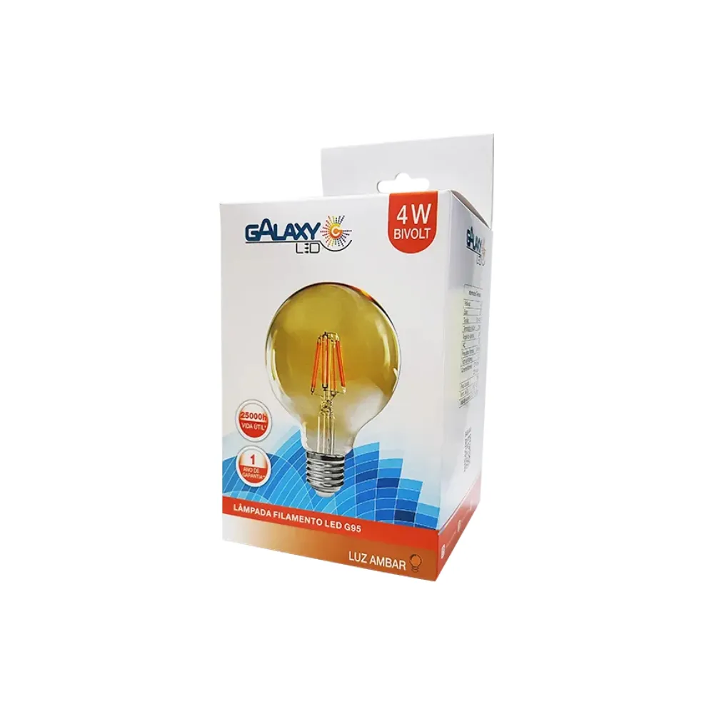 LÂMPADA RETRÔ LED GLOBO G95 4W 2200K BIVOLT E27 - Imagem 2